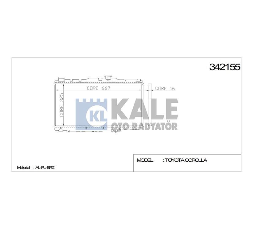 Toyota Corona Su Radyatörü Radyatör Su Ae OEM 16400-11200